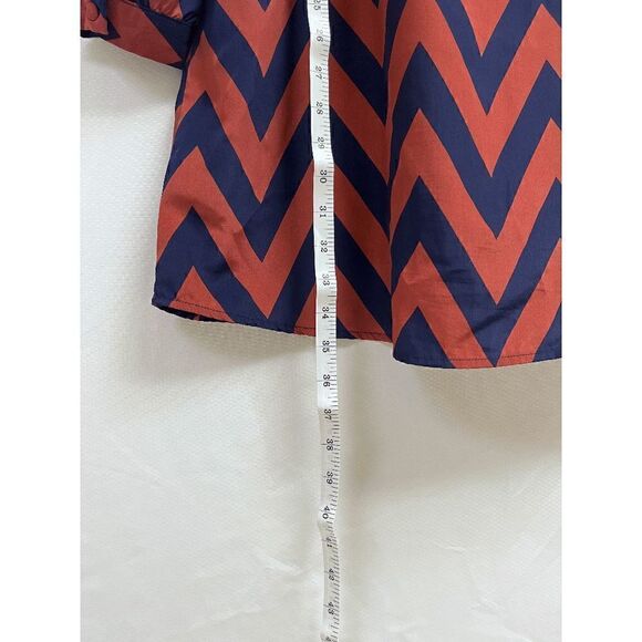 Charming Charlie Womens Lined Long Sleeve Scoop neck Shift Dress Orange Blue Sz - Picture 2 of 7